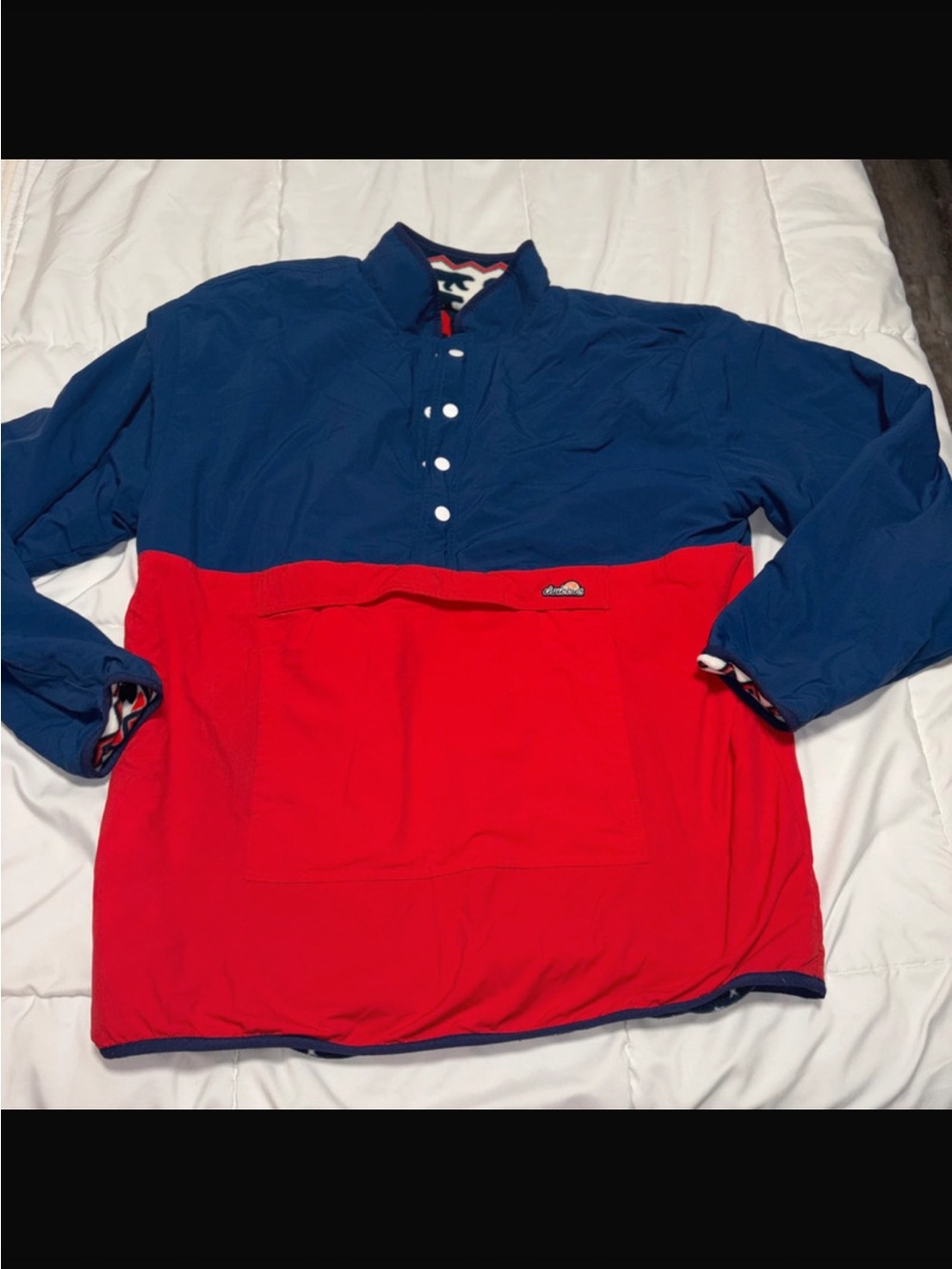 Chubbies Jacket Mens XL Red Blue Reversible Pullover Fleece Lined Outdoors